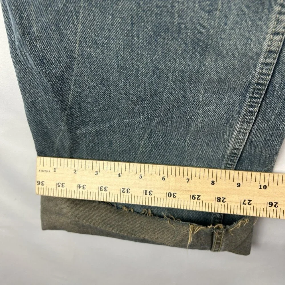 ZARA Women's 8 Jeans Blue Straight Leg High Rise Relaxed Baggy Cuffed Hem Denim - Picture 7 of 14